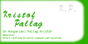 kristof pallag business card