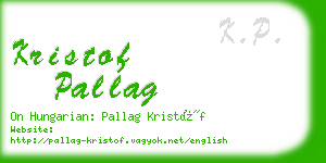 kristof pallag business card